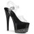 Pleaser Sandali ADORE-708-3 Trasparente/Nero-Strass Peltro EU-41 / US-11