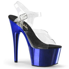 Pleaser Sandali ADORE-708 Trasparente/Blu Cromato EU-35 / US-5