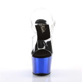 Pleaser Sandali ADORE-708 Trasparente/Blu Cromato EU-35 / US-5