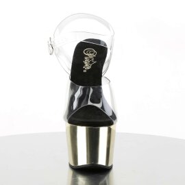 Pleaser Sandali ADORE-708 Trasparente/Dorato Cromato...