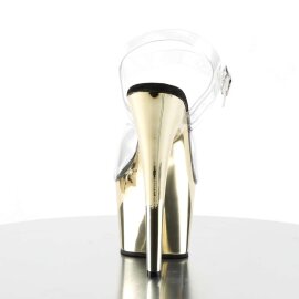 Pleaser Sandali ADORE-708 Trasparente/Dorato Cromato EU-37 / US-7