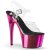 Pleaser Sandali ADORE-708 Trasparente/Rosa Acceso Cromato EU-35 / US-5
