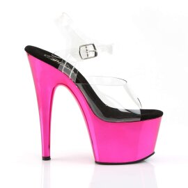 Pleaser Sandali ADORE-708 Trasparente/Rosa Acceso Cromato EU-37 / US-7