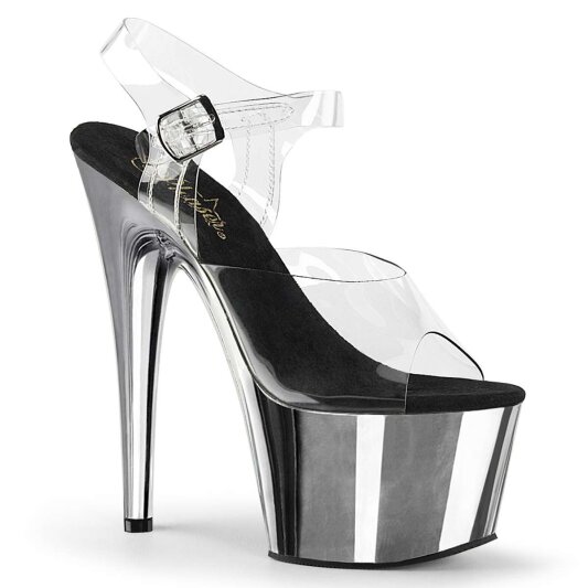 Pleaser Sandali ADORE-708 Trasparente/Argento Cromato EU-35 / US-5