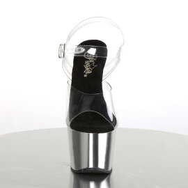 Pleaser Sandali ADORE-708 Trasparente/Argento Cromato EU-35 / US-5