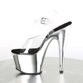 Pleaser Sandali ADORE-708 Trasparente/Argento Cromato EU-35 / US-5