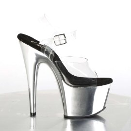 Pleaser Sandali ADORE-708 Trasparente/Argento Cromato EU-35 / US-5