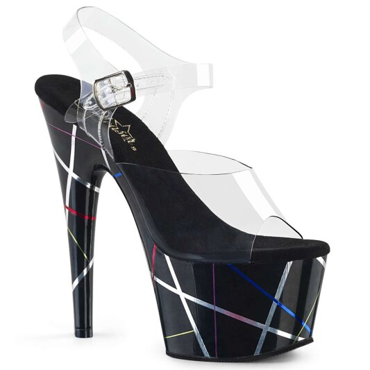 Pleaser Sandali ADORE-708BMC Trasparente/Nero EU-35 / US-5
