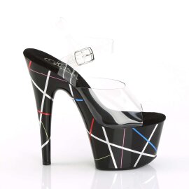 Pleaser Sandali ADORE-708BMC Trasparente/Nero EU-35 / US-5