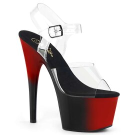 Pleaser Sandali ADORE-708BR Trasparente/Rosso Nero EU-37...