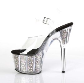 Pleaser Sandali ADORE-708CG Trasparente/Argento Multi Glitter EU-35 / US-5