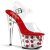 Pleaser Sandali ADORE-708FL Trasparente/Fiori Rossi EU-37 / US-7