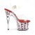 Pleaser Sandali ADORE-708FL Trasparente/Fiori Rossi EU-37 / US-7