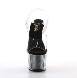 Pleaser Sandali ADORE-708G Trasparente/Nero Glitter EU-35...
