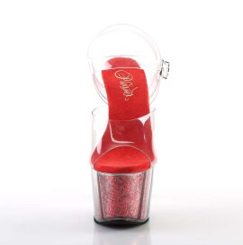 Pleaser Sandali ADORE-708G Trasparente/Rosso Glitter...