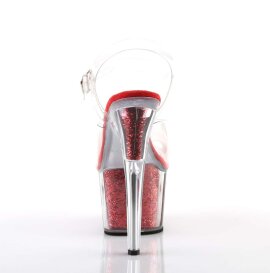 Pleaser Sandali ADORE-708G Trasparente/Rosso Glitter EU-35 / US-5