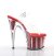 Pleaser Sandali ADORE-708G Trasparente/Rosso Glitter EU-37 / US-7