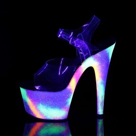 Pleaser Sandali ADORE-708GXY Trasparente/Neon-Multicolore EU-35 / US-5