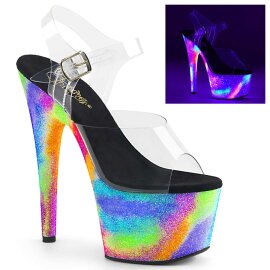 Pleaser Sandali ADORE-708GXY Trasparente/Neon-Multicolore EU-37 / US-7