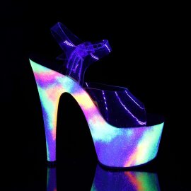 Pleaser Sandali ADORE-708GXY Trasparente/Neon-Multicolore EU-37 / US-7