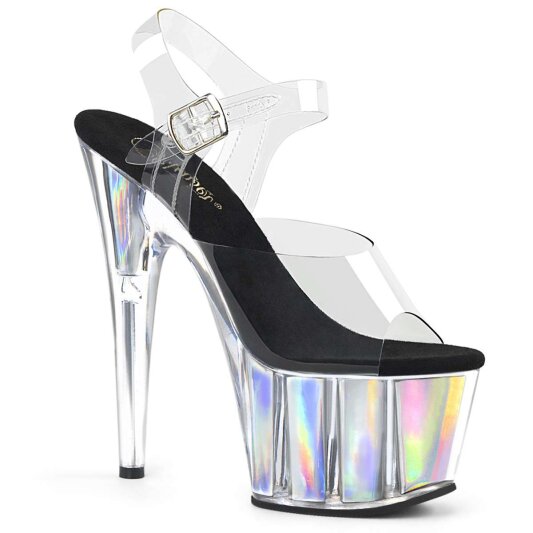 Pleaser Sandali ADORE-708HGI Trasparente/Argento Ologramma EU-37 / US-7