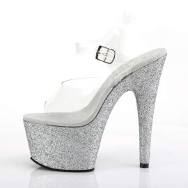 Pleaser Sandali ADORE-708HMG Trasparente/Argento Multi Glitter EU-35 / US-5
