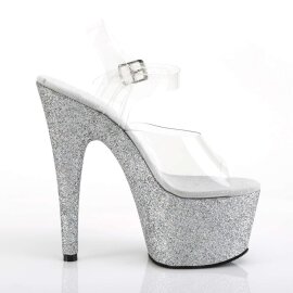 Pleaser Sandali ADORE-708HMG Trasparente/Argento Multi Glitter EU-35 / US-5