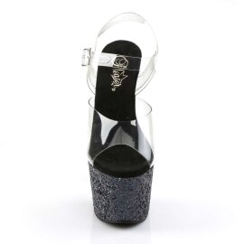 Pleaser Sandali ADORE-708LG Trasparente/Nero Strass EU-35 / US-5