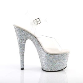 Pleaser Sandali ADORE-708LG Trasparente/Argento Multi Glitter EU-35 / US-5