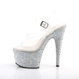 Pleaser Sandali ADORE-708LG Trasparente/Argento Multi Glitter EU-37 / US-7