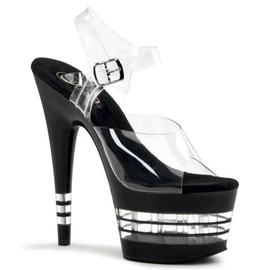 Pleaser Sandali ADORE-708LN Trasparente/Nero EU-37 / US-7