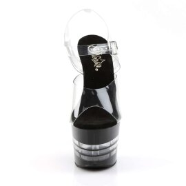 Pleaser Sandali ADORE-708LN Trasparente/Nero EU-37 / US-7