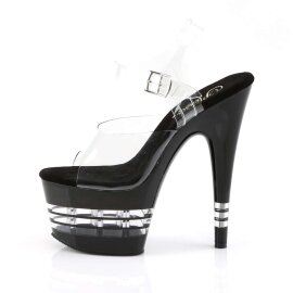 Pleaser Sandali ADORE-708LN Trasparente/Nero EU-37 / US-7
