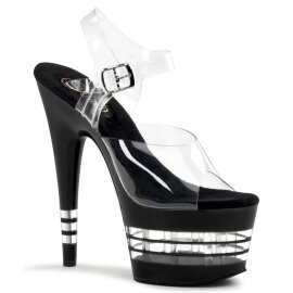 Pleaser Sandali ADORE-708LN Trasparente/Nero EU-39 / US-9