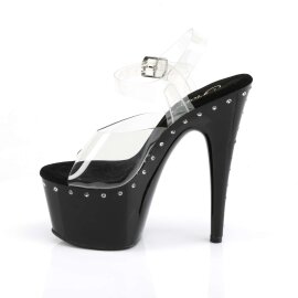Pleaser Sandali ADORE-708LS Trasparente/Nero EU-38 / US-8
