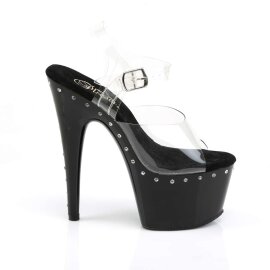 Pleaser Sandali ADORE-708LS Trasparente/Nero EU-38 / US-8