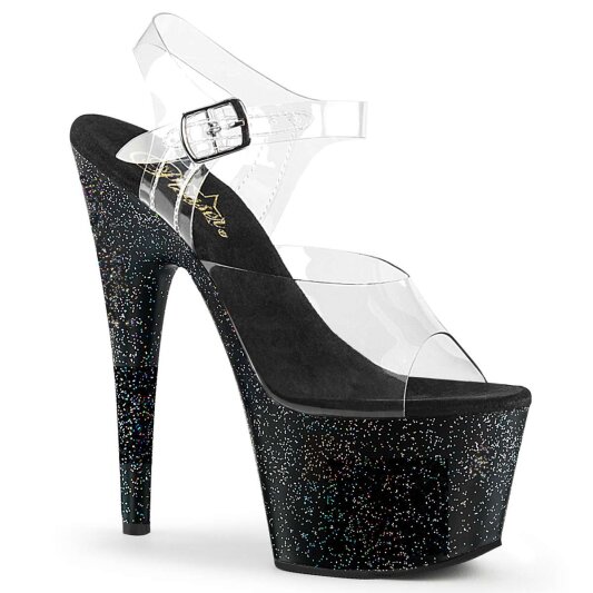 Pleaser Sandali ADORE-708MG Trasparente/Nero EU-35 / US-5