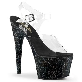 Pleaser Sandali ADORE-708MG Trasparente/Nero EU-35 / US-5