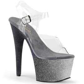 Pleaser Sandali ADORE-708OMBRE Trasparente/Argento-Nero Ombre EU-38 / US-8