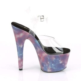 Pleaser Sandali ADORE-708REFL Trasparente/Blu-Viola Riflettente EU-37 / US-7