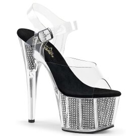 Pleaser Sandali ADORE-708SRS Trasparente/Nero Strass...