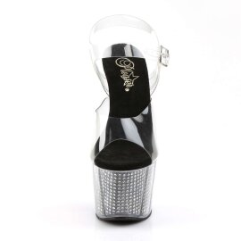 Pleaser Sandali ADORE-708SRS Trasparente/Nero Strass...