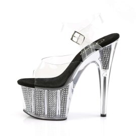 Pleaser Sandali ADORE-708SRS Trasparente/Nero Strass EU-35 / US-5