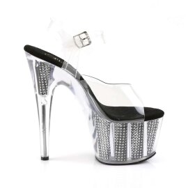 Pleaser Sandali ADORE-708SRS Trasparente/Nero Strass EU-35 / US-5