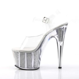 Pleaser Sandali ADORE-708SRS Trasparente/Argento Strass EU-41 / US-11