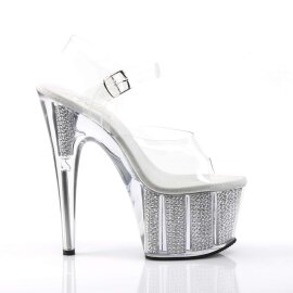 Pleaser Sandali ADORE-708SRS Trasparente/Argento Strass EU-41 / US-11