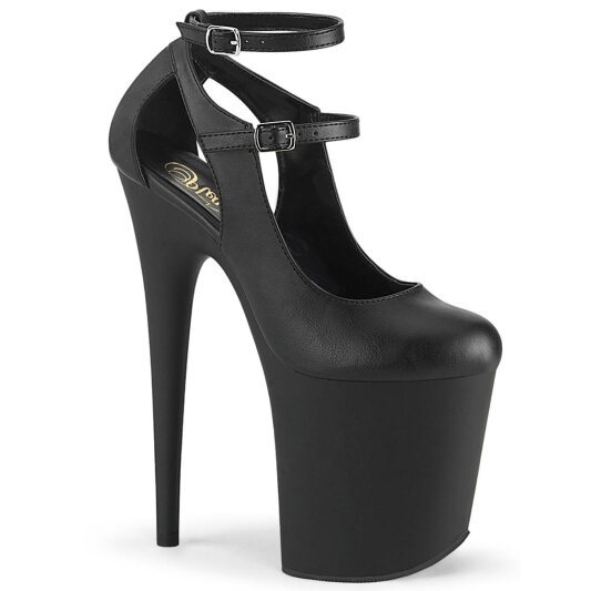 Pleaser FLAMINGO-850 Sandali con Plateau Similpelle Nero EU-38 / US-8