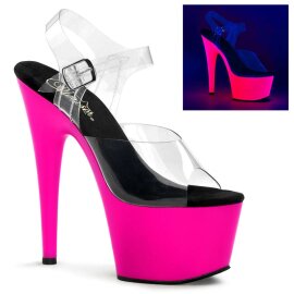 Pleaser Sandali ADORE-708UV Trasparente/Rosa-Neon EU-40 /...