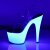 Pleaser Sandali ADORE-708UV Trasparente/Bianco Neon EU-37 / US-7