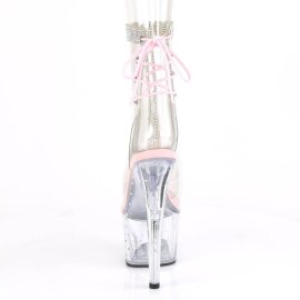 Pleaser STARDUST-1018C-2RS Stivaletti con Plateau Trasparente Rosa EU-35 / US-5
